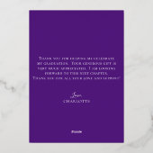 スクリエレガントプト紫金ゴールド写真卒業 箔招待状 (裏面)