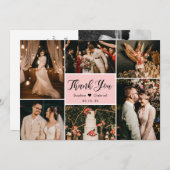 スクリエレガントプト結婚の写真数々のコラージュ サンキューカード (正面/裏面)