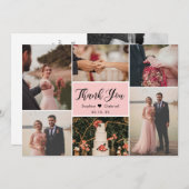 スクリエレガントプト結婚の写真数々のコラージュT サンキューカード (正面/裏面)