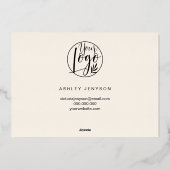 スクリエレガントプト赤面ピンクロゴの順序感謝していはあなた 箔招待状 (裏面)