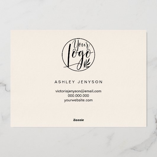 スクリエレガントプト赤面ピンクロゴの順序感謝していはあなた 箔招待状 (裏面)