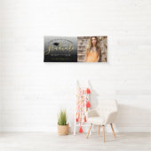 スクリエレガントプト金ゴールドブラック卒業園場標識 横断幕 (インサイチュ)