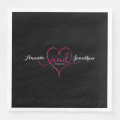 スクリエレガントプト黒とピンクのハート結婚の数 (正面)