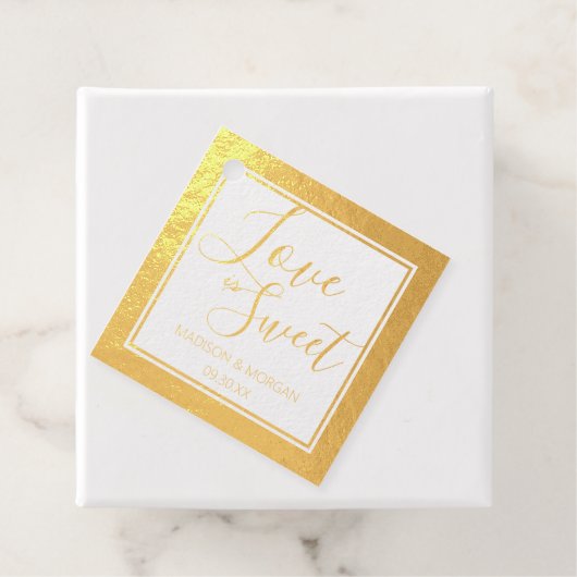 スクリエレガントプト·ウッド·ラブ·イズ·スイート·金ゴールド フェイバータグ (箱)