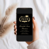 スクリエレガントプト・ブラック・カレッジ卒業パーティー 招待状