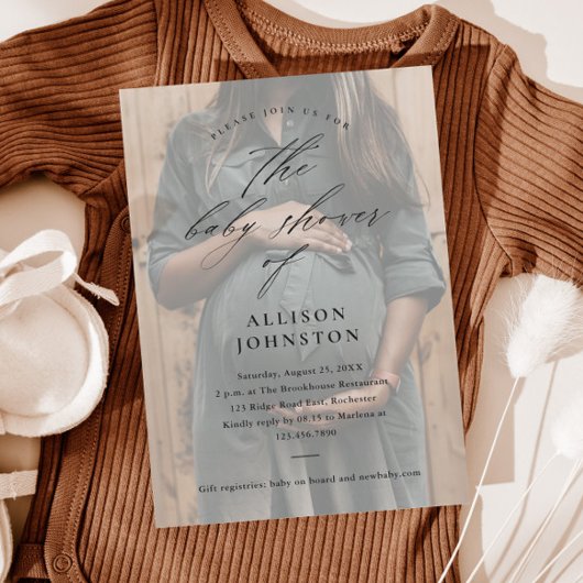 スクリエレガントプトBudget写真ベビーシャワー招待状