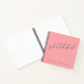 スクリエレガントプトSketchbook名パーソナライズされたピンク ノートブック (内部)