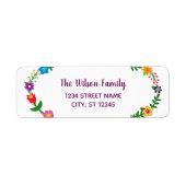 スクリエレガントプモダントフラワー差出人住所ラベル ラベル (正面)