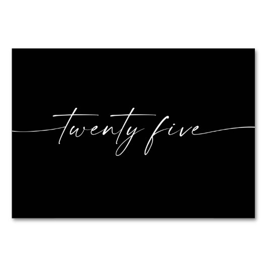 スクリエレガントミニマルプト表カード番号25 テーブルナンバー (正面)