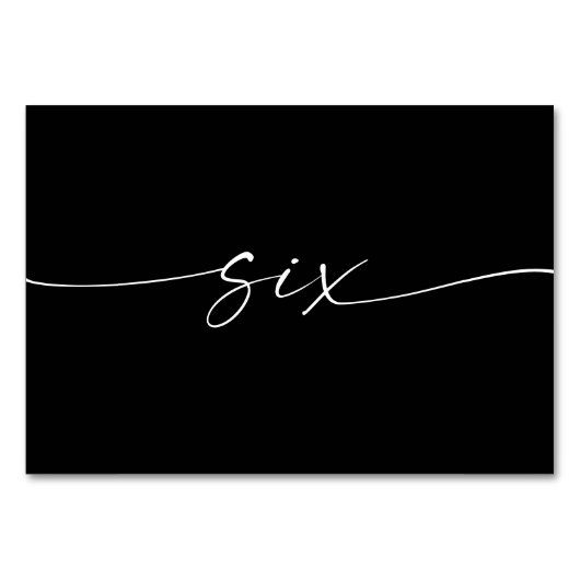 スクリエレガントミニマルプト表カード番号6 テーブルナンバー (裏面)