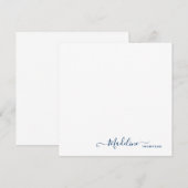 スクリエレガントモダンガーリープトNavy Blueノートカード ノートカード (正面/裏面)