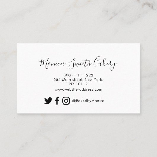 スクリカスタムプトロゴベーカリーのビジネスロイヤリティカード 名刺 (裏面)