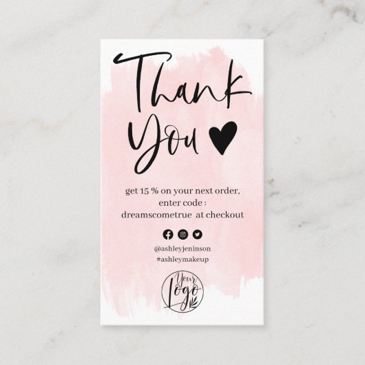 スクリクールップブラシストロークのロ感謝していゴの順序 名刺 (正面)