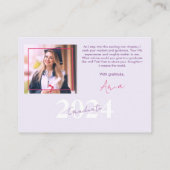 スクリスタイリッシュッモダンクの写真シンプルの卒業 エンクロージャーカード (裏面)