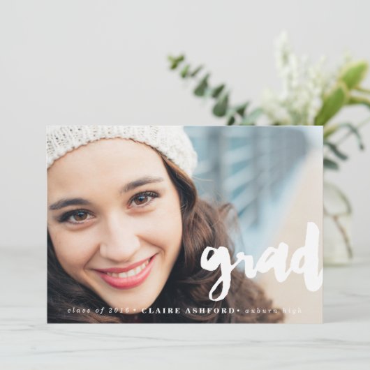 スクリスタイリッシュプトオーバーレイ卒業写真招待状 招待状 (スタンド正面)