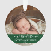 スクリスタイリッシュプトグリーンマイ初めてのクリスマスベビー オーナメント (正面)