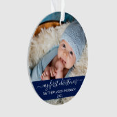 スクリスタイリッシュプトブルーマイ初めてのクリスマスベビー オーナメント (正面)