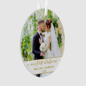 スクリスタイリッシュプト初めてのクリスマス金ゴールド オーナメント (正面)