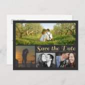 スクリスタイリッシュプト灰色の日付コラージポストカードの保存 案内ポストカード (正面/裏面)