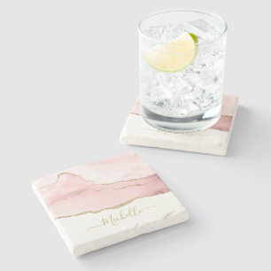 スクリスタイリッシュプト金ゴールドと赤面エージェント ストーンコースター