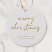 スクリップモダンタイポグラフィクリスマスプレゼントラベル フェイバータグ (正面)