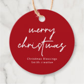 スクリップモダンタイポグラフィクリスマスプレゼントラベル フェイバータグ (正面)