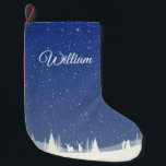 スクリパーソナライズされたプト名Winter Snowシーン スモールクリスマスストッキング<br><div class="desc">この季節の冬の雪のシーンのクリスマスストッキングに名前を追加デザイン： Thisisnotme©</div>