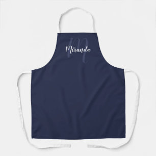 スクリパーソナライズされたプトMonogramと名前Navy Blue エプロン