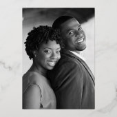 スクリファンシープトと写真 |結婚金ゴールド 箔招待状 (裏面)