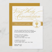 スクリファンシープトの最初のCommunion招待状|双子 招待状 (正面/裏面)