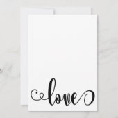 スクリファンシープト文字白黒婚約パーティ 招待状 (裏面)