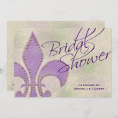 スクリファンシープト紫(紋章の)フラ・ダ・リブライダルシャワー 招待状 (正面/裏面)
