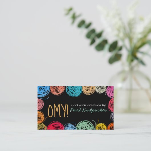 スクリブルヤーン編み物クロシェットホームスプン 名刺 (スタンド正面)