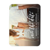 スクリプお洒落トのフルフォト日付の保存 マグネット (縦)