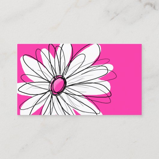 スクリプお洒落トのモダンフォント付きデイジー – ホットピンク 名刺 (裏面)
