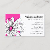 スクリプお洒落トのモダンフォント付きデイジー – ホットピンク 名刺 (正面)