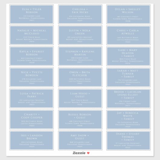 スクリプお洒落トブルー結婚のゲスト住所 シール (シート)