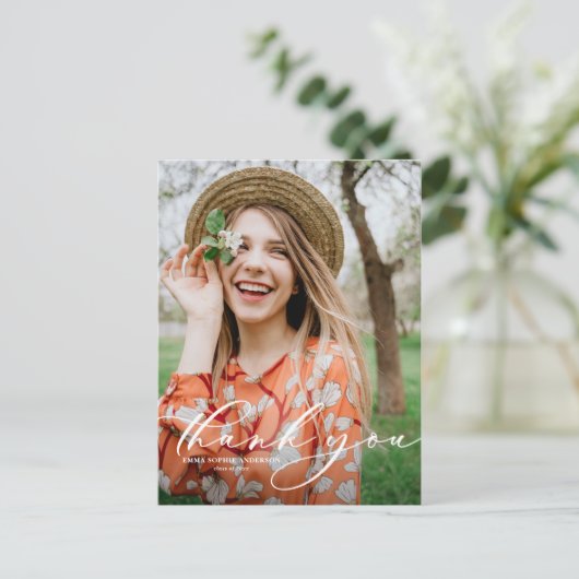 スクリプお洒落トポートレート卒業ありがとう ポストカード (スタンド正面)