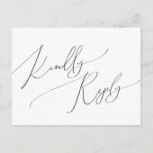 スクリプお洒落トミニマルメニュー選択RSVPポストカード ポストカード (正面)