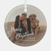 スクリプお洒落ト写真のクリモダンスマス ガラスオーナメント (正面)