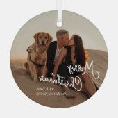 スクリプお洒落ト写真のクリモダンスマス ガラスオーナメント (裏面)