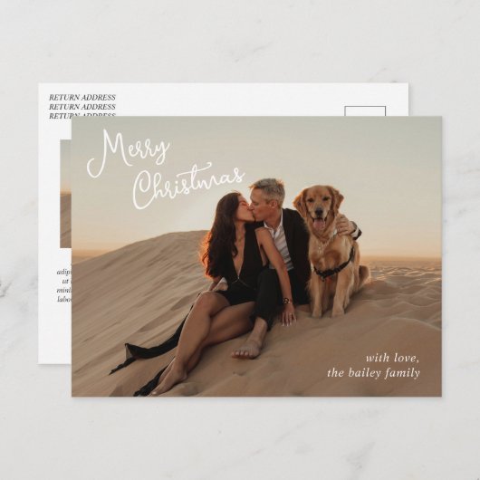 スクリプお洒落ト写真のクリモダンスマス シーズンポストカード (正面/裏面)