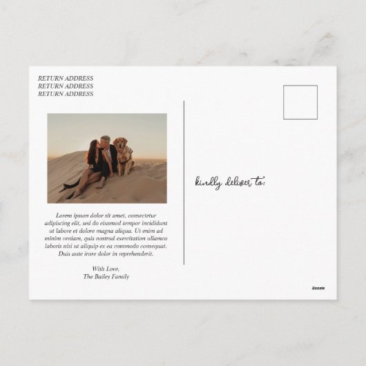 スクリプお洒落ト写真のクリモダンスマス シーズンポストカード (裏面)