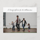 スクリプお洒落ト家族の写真の新しいホーム移動 案内ポストカード (正面)