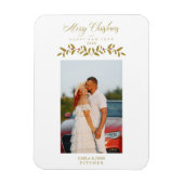 スクリプお洒落ト引用文フォトクリスマスファミリー金ゴールド マグネット (縦)