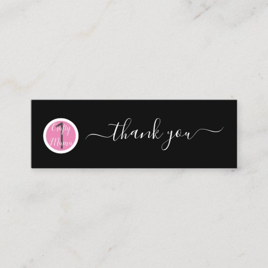 スクリプかわいらしトありがとうございます名刺の挿入 スキニー名刺 (正面)