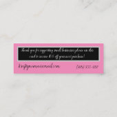 スクリプかわいらしトありがとうございます名刺の挿入 スキニー名刺 (裏面)