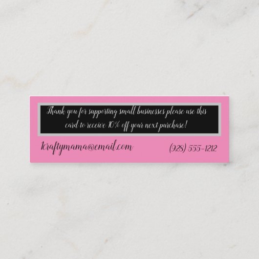 スクリプかわいらしトありがとうございます名刺の挿入 スキニー名刺 (裏面)