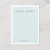 スクリプかわいらしトのライトブルー星イヤリングディスプレイ 名刺 (正面)