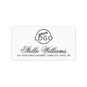 スクリプかわいらしトカスタムロゴまたはフォト差出人住所 ラベル (正面)